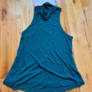 Free People dark green loose fitting sleeveless turtleneck, size S
